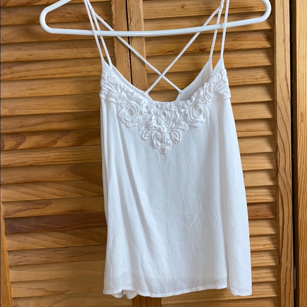 Abercrombie White lacey tank top